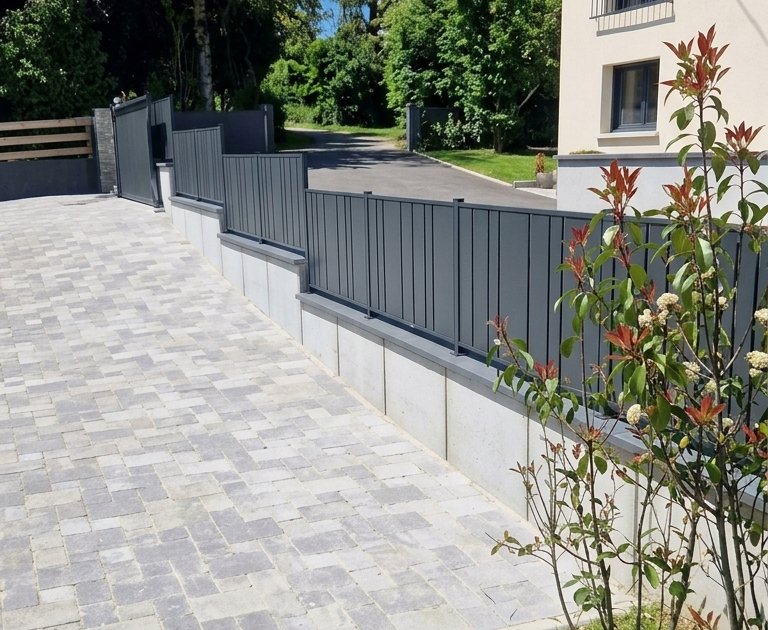 Découvrez les temps fort de ce projet de réalisation de portail coulissant et d'une clôture en aluminium